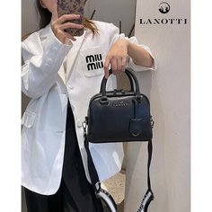 Сумка кросс-боди LANOTTI, фактура зернистая, черный
