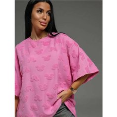 Футболка LOVETEX.STORE Базовая коллекция, 1 шт., размер 56-66, розовый