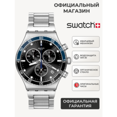 Наручные часы Swatch, серебристый/синий/черный