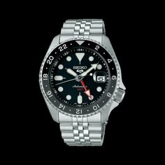 Наручные часы SEIKO 5 Sports, серебристый/черный