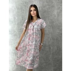 Сорочка , размер 50-52 (о.г. 98 см, о.б. 104 см), розовый, серый Нет бренда