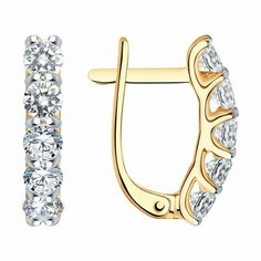 Серьги SOKOLOV, золото, 585 проба, фианит, , бесцветный