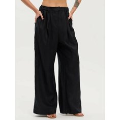 Брюки палаццо NORVEG Linen, размер S/42-44, черный