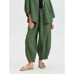Брюки багги NORVEG Linen, размер S/42-44, оливковый