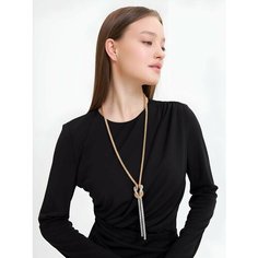 Колье, длина 50 см, золотистый/серебристый Нет бренда