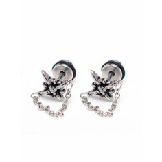 Серьги цепочки OTOKODESIGN, серо-коричневый