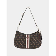Сумка GUESS, фактура зернистая, коричневая