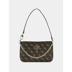 Сумка кросс-боди GUESS, фактура гладкая, коричневая
