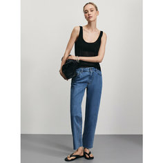 Джинсы Zarina straight cropped, размер S (RU 44)/170, голубой