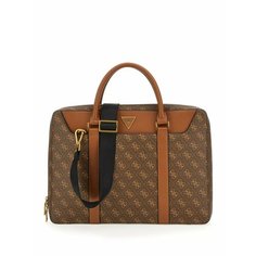 Сумка GUESS, фактура зернистая, коричневый
