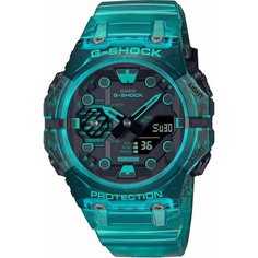 Наручные часы CASIO, синий, бесцветный