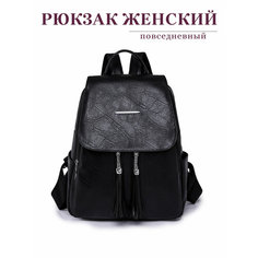 Сумка-рюкзак , фактура гладкая, черный Ol Lema