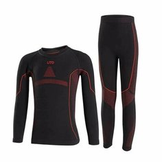Комплект термобелья Childrens Sports Bamboo Charcoal, размер 150, черный, красный Нет бренда