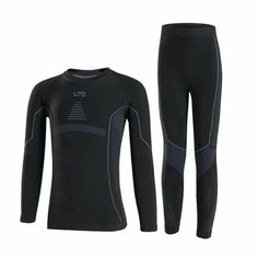 Комплект термобелья Childrens Sports Bamboo Charcoal, размер 120, черно-серый Нет бренда