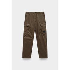 Брюки карго C.P. COMPANY stretch sateen loose cargo pants, размер 48, оливковый