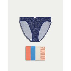 Трусы MARKS & SPENCER High Legs Knickers, комплект из 5 шт., размер UK8, мультиколор