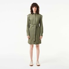 Платье LACOSTE Весна-лето 2025, размер T34, хаки