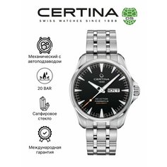 Наручные часы Certina, черный, серебряный