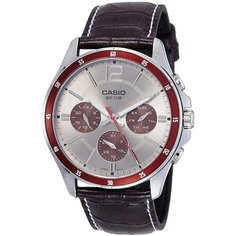 Наручные часы CASIO Collection, серебряный, коричневый, красный, бордовый, золотой