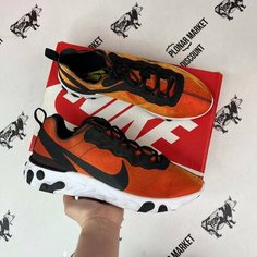 Кроссовки NIKE React Element 55, размер 43 eu / 9,5 US / 27,5 см, оранжевый, красный