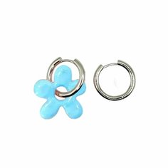 Серьги Hola Jewelry, стекло, размер 21 мм, голубой
