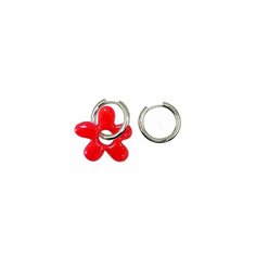 Серьги Hola Jewelry, стекло, размер 21 мм, красный