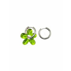 Серьги Hola Jewelry, стекло, размер 21 мм, оливковый