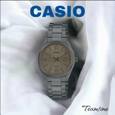 Наручные часы CASIO, серебряный, бежевый