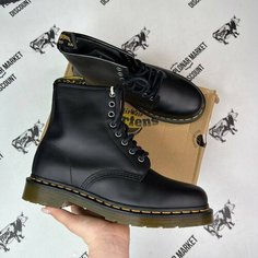 Ботинки берцы Dr. Martens 1460, размер 41 eu / 8 US / 25,5 см, черный/желтый