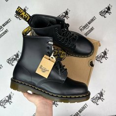 Ботинки берцы Dr. Martens 1460, размер 43 eu / 10 US / 27 см, черный/серый