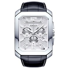 Наручные часы SOKOLOV Gran Turismo for him, серебро, черный