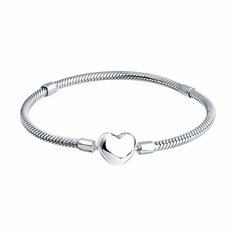 Жесткий браслет Diamant online, серебро, 925 проба, родирование, длина 17 см.