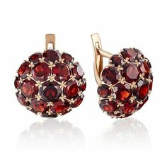 Серьги PLATINA, красное золото, 585 проба, гранат, длина 1.7 см, , красный Платина