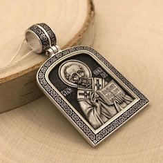 Подвеска Русские Мастерские, серебро, 925 проба, оксидирование, чернение, размер 6 см., серебристый