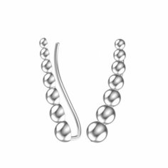 Серьги клаймберы Яхонт, серебро, 925 проба, , серебристый