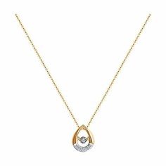 Колье Diamant online, красное золото, 585 проба, бриллиант, длина 45 см., прозрачный