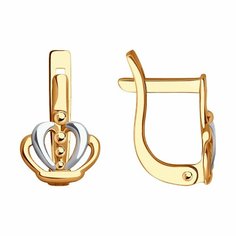 Серьги Diamant online, красное золото, 585 проба, длина 1.1 см