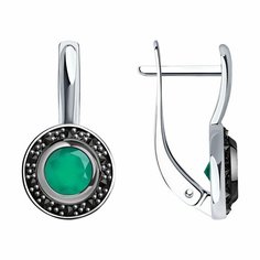 Серьги Diamant online, серебро, 925 проба, родирование, агат, фианит, длина 1.9 см, , бирюзовый