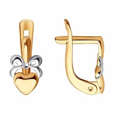 Серьги Diamant online, красное золото, 585 проба, длина 0.9 см