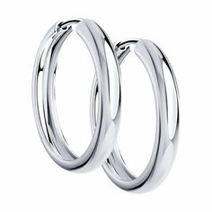 Серьги конго Diamant online, серебро, 925 проба, родирование, размер 20 мм, длина 2 см
