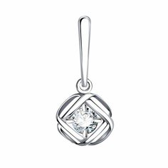 Подвеска Diamant online, белое золото, 585 проба, фианит, размер 1.8 см., прозрачный