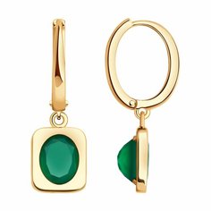 Серьги Diamant online, красное золото, 585 проба, агат, длина 2.6 см, , бирюзовый