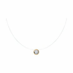 Колье Diamant online, красное золото, 585 проба, бриллиант, рубин, бриллиант синтетический, длина 45 см., прозрачный
