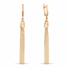 Серьги Diamant online, красное золото, 585 проба, длина 6.4 см