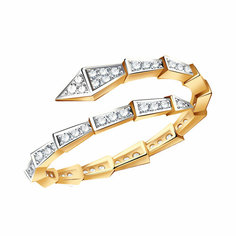 Кольцо дорожка Diamant online, красное золото, 585 проба, фианит, размер 17, прозрачный