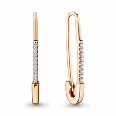 Серьги Diamant online, серебро, 925 проба, золочение, фианит, длина 3 см, , прозрачный