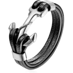 Браслет Sharks Jewelry, размер 22 см, черный