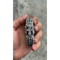 Браслет, серебро, 925 проба, обсидиан, длина 18 см. Нет бренда