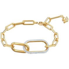 Браслет SWAROVSKI, кристаллы Swarovski, стразы, размер 16 см, золотой