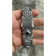 Браслет, серебро, 925 проба, агат, длина 22 см. Нет бренда